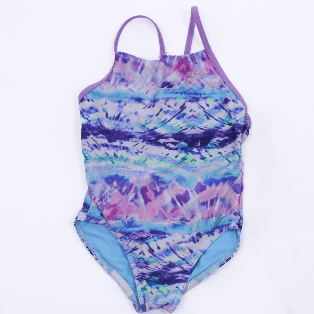 Speedo Swim Bathing Suits Girls XS Set of 2 Rainbow Tie Dye - Picture 3 of 11